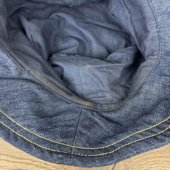 Preston & York Bucket Hat Cap Women's One Size Denim Blue Yellow Lace - Picture 10 of 11